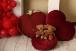 کوسن ساده و مغزی دوزی شده قلبی